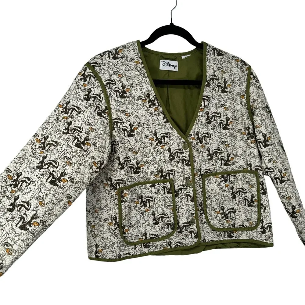 Disney Bambi Quilted Matching Set XS Woodland Print Flower Thumper‎ Green